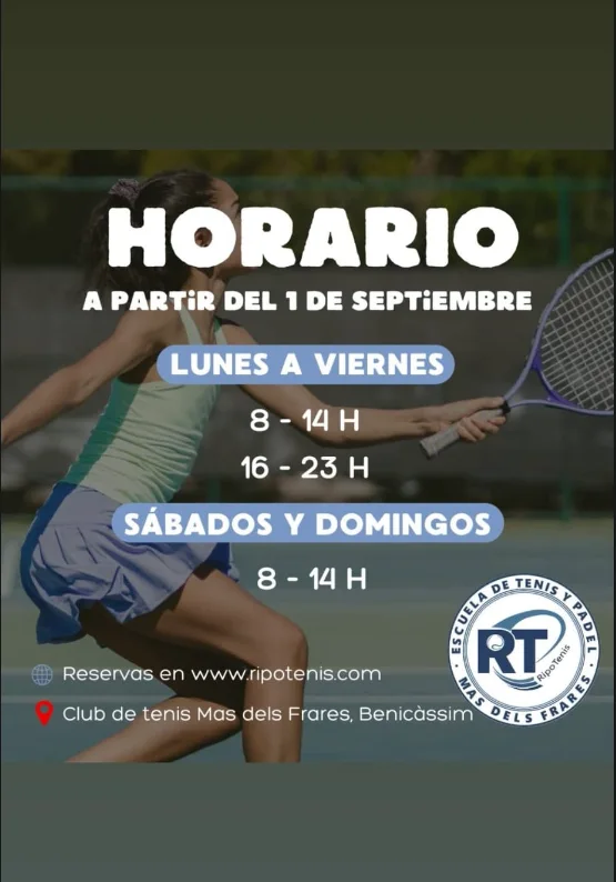 Cartel sobre el cambio de horario a partir del 1 de septiembre